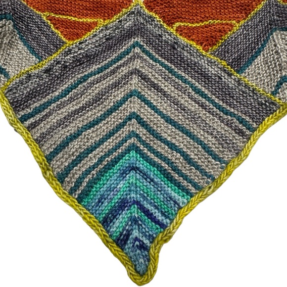 Handmade Wool Knit Lap Blanket Throw 36”x36”Patchwork Boho Decor Artisan - Picture 4 of 8